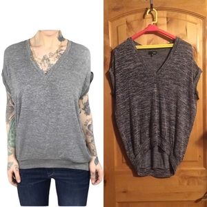 WILFRED FREE Trentini Gray Black Space Dye Relaxed Fit Top EUC XS